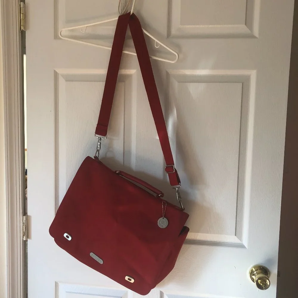 Kipling red messenger bag with computer compartment